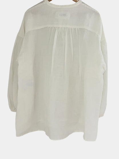 Preloved Clemente pellavapusero, valkoinen, L Siloa Secondhand – huollettu ja kuntotarkastettu