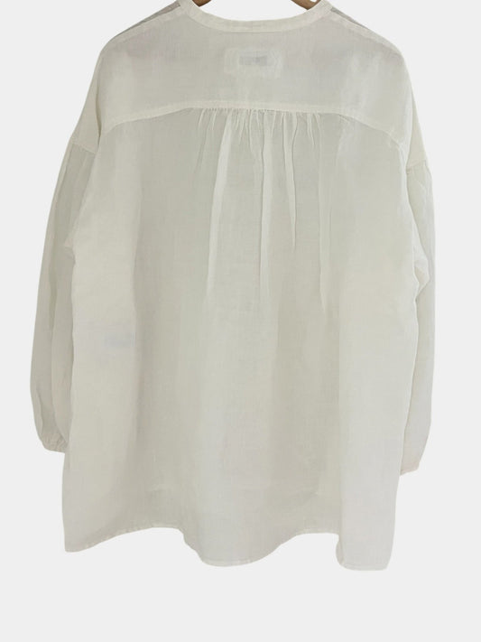 Preloved Clemente pellavapusero, valkoinen, L Siloa Secondhand – huollettu ja kuntotarkastettu