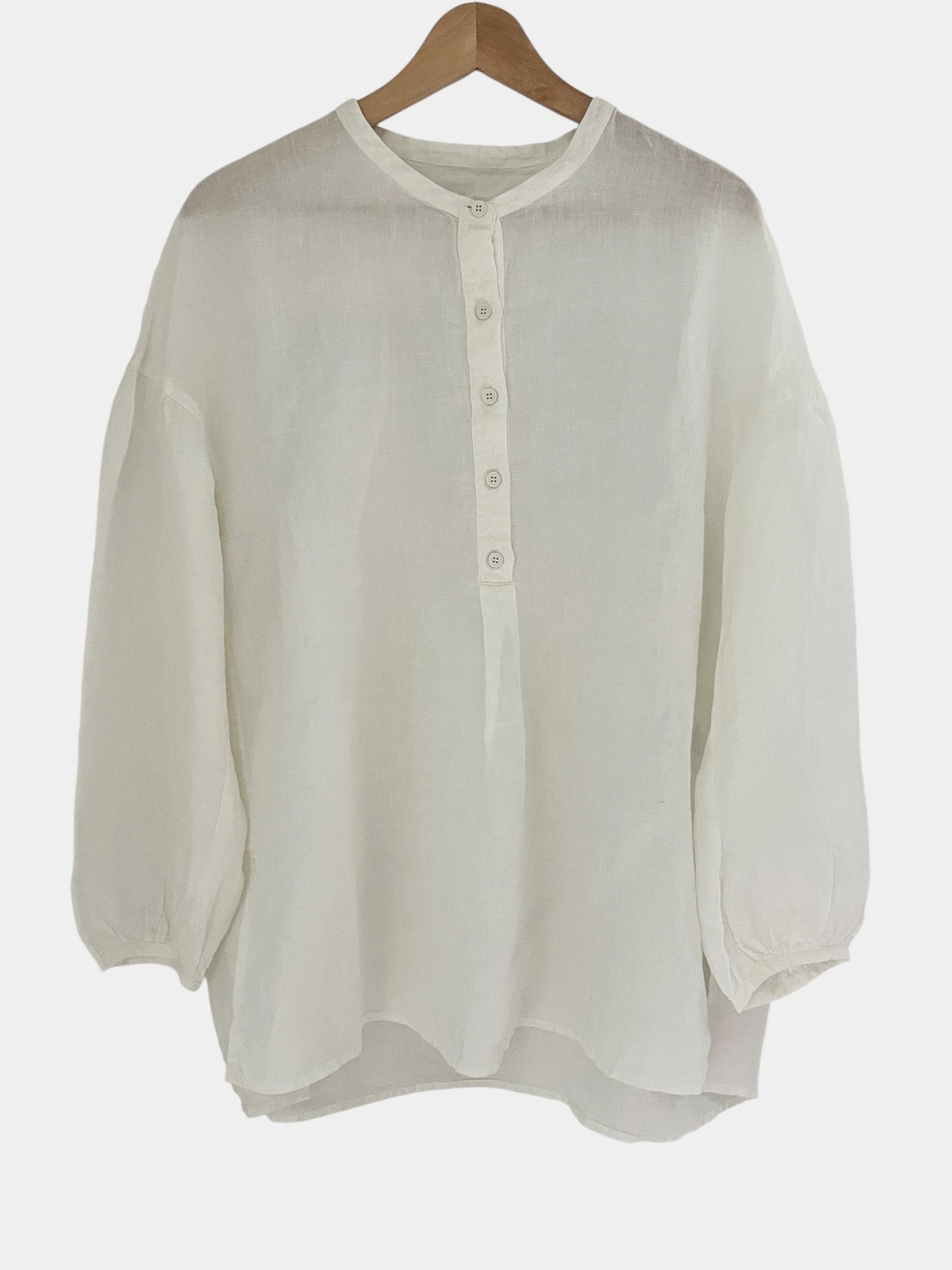 Preloved Clemente pellavapusero, valkoinen, L Siloa Secondhand – huollettu ja kuntotarkastettu