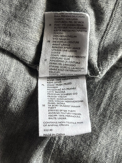 Preloved COS merinovilla neuletakki vyöllä, harmaa, S Siloa Secondhand – huollettu ja kuntotarkastettu