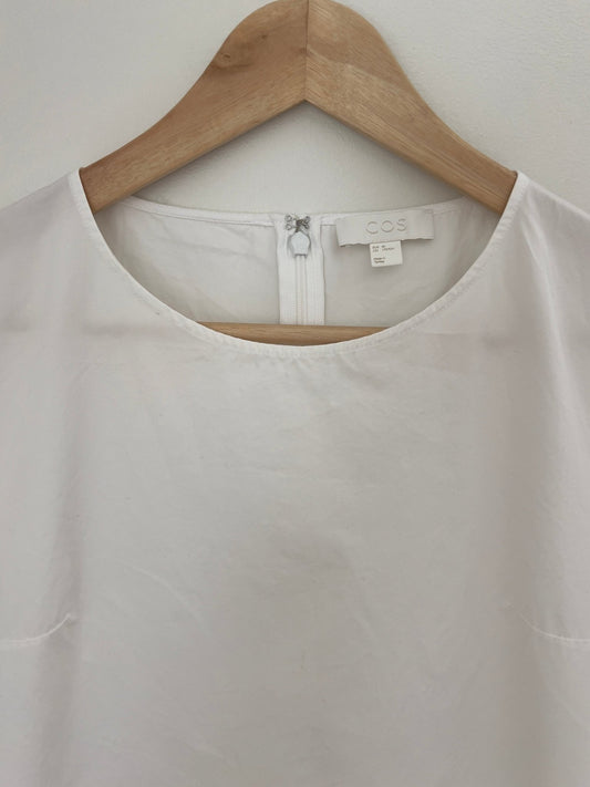 Preloved COS puuvillamekko, valkoinen, M Siloa Secondhand – huollettu ja kuntotarkastettu