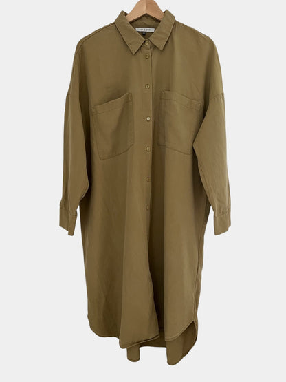 Preloved Cut&Pret lyocell mekko, oliivinvihreä, L Siloa Secondhand – huollettu ja kuntotarkastettu