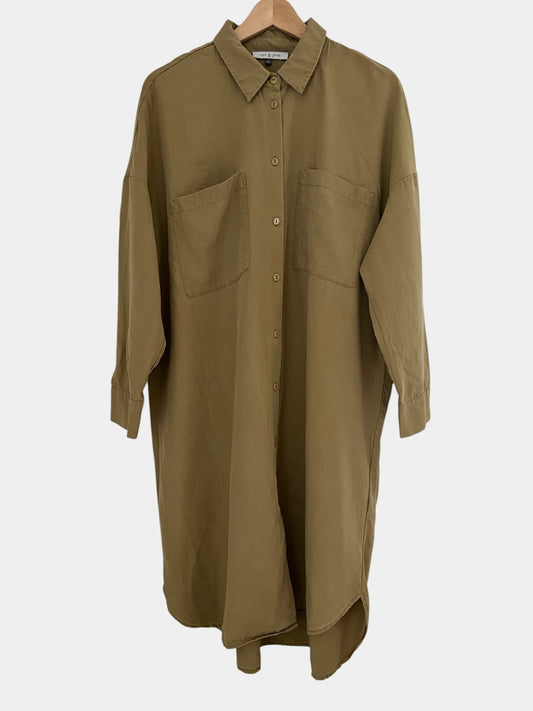 Preloved Cut&Pret lyocell mekko, oliivinvihreä, L Siloa Secondhand – huollettu ja kuntotarkastettu