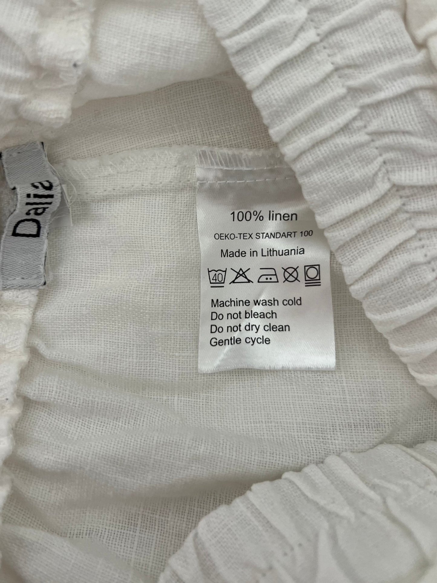 Preloved Dalia pellavahousut, valkoinen, S Siloa Secondhand – huollettu ja kuntotarkastettu