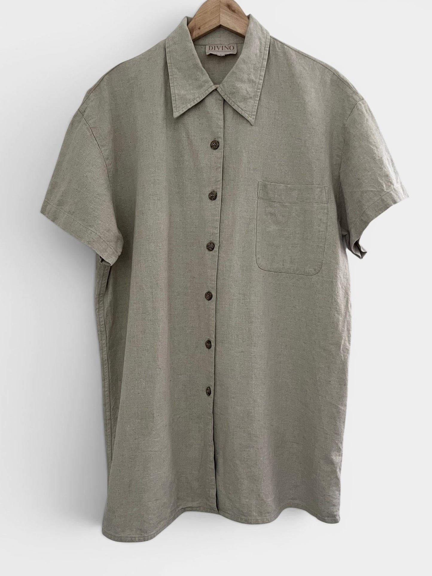 Preloved Divino pellava-puuvilla mekko, beige, S Siloa Secondhand – huollettu ja kuntotarkastettu