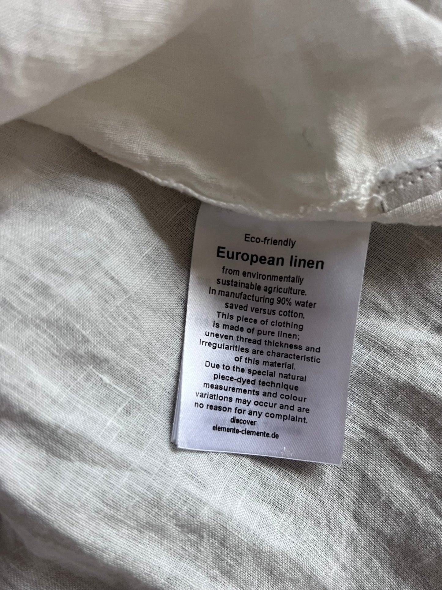 Preloved Elemente Clemente pellavapusero, luonnonvalkoinen, L Siloa Secondhand – huollettu ja kuntotarkastettu