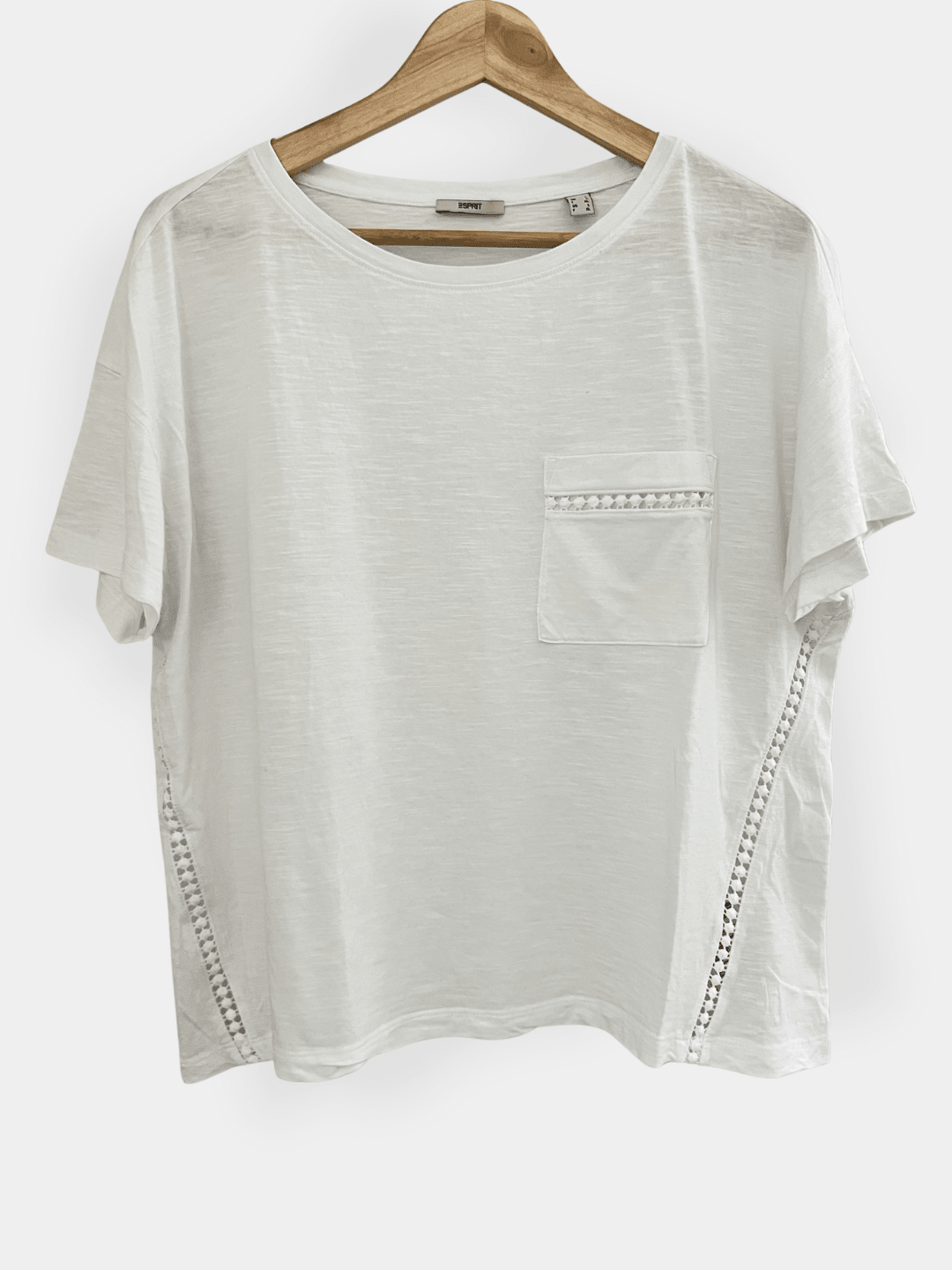 Preloved Esprit puuvilla t-paita, valkoinen, L Siloa Secondhand – huollettu ja kuntotarkastettu