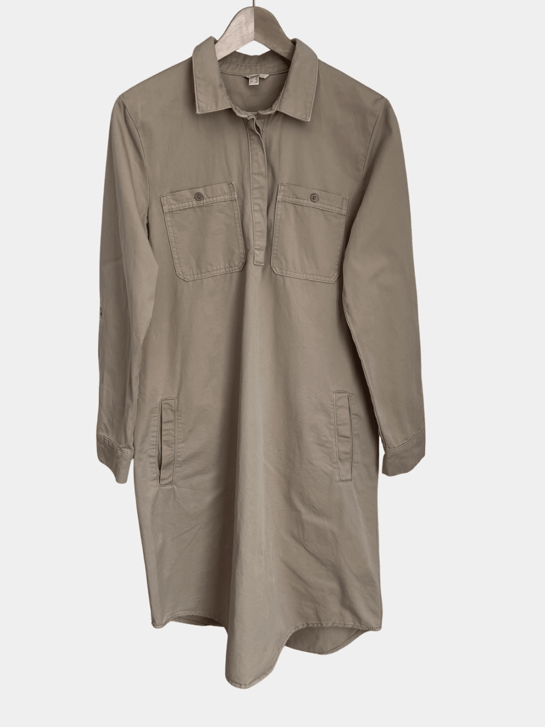 Preloved ESPRIT puuvillamekko, beige, koko 36/S Siloa Secondhand – huollettu ja kuntotarkastettu