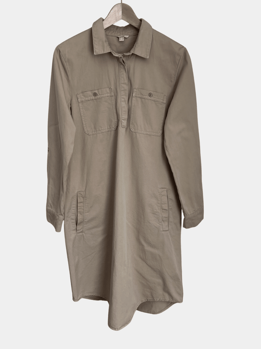 Preloved ESPRIT puuvillamekko, beige, koko 36/S Siloa Secondhand – huollettu ja kuntotarkastettu