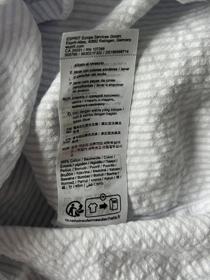 Preloved Esprit puuvillapusero, valkoinen/lila, L Siloa Secondhand – huollettu ja kuntotarkastettu