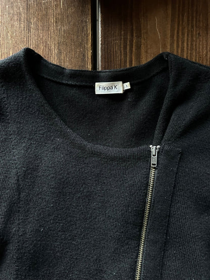 Preloved Filippa K merino-puuvilla neuletakki, musta, S Siloa Secondhand – huollettu ja kuntotarkastettu