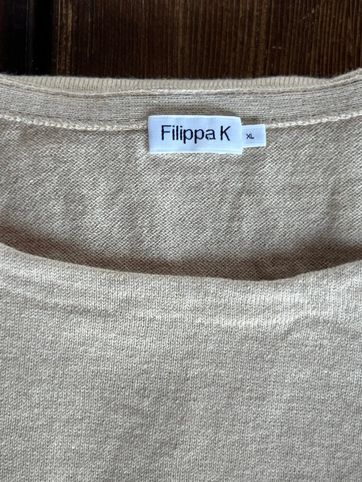 Preloved Filippa K neule puuvillaa/villaa, beige, XL Siloa Secondhand – huollettu ja kuntotarkastettu