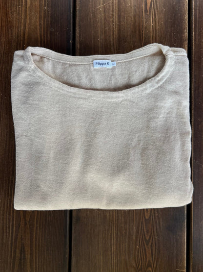 Preloved Filippa K neule puuvillaa/villaa, beige, XL Siloa Secondhand – huollettu ja kuntotarkastettu