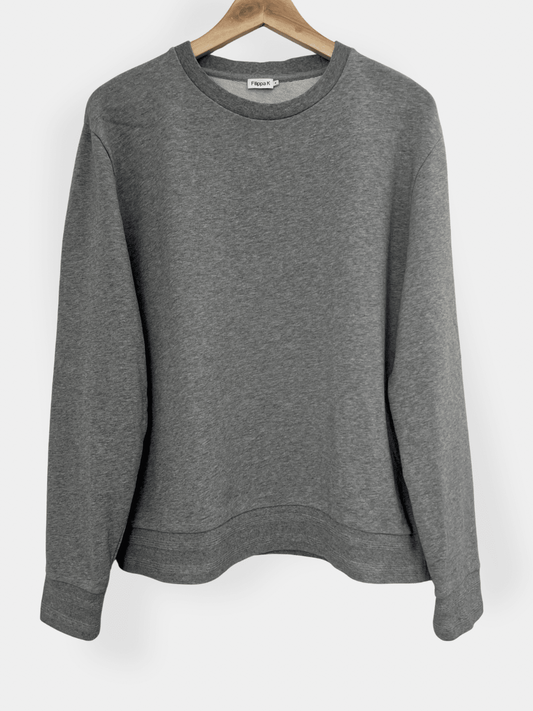 Preloved Filippa K puuvilla collegepusero, harmaa, S Siloa Secondhand – huollettu ja kuntotarkastettu