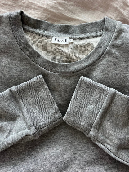 Preloved Filippa K puuvilla collegepusero, harmaa, S Siloa Secondhand – huollettu ja kuntotarkastettu