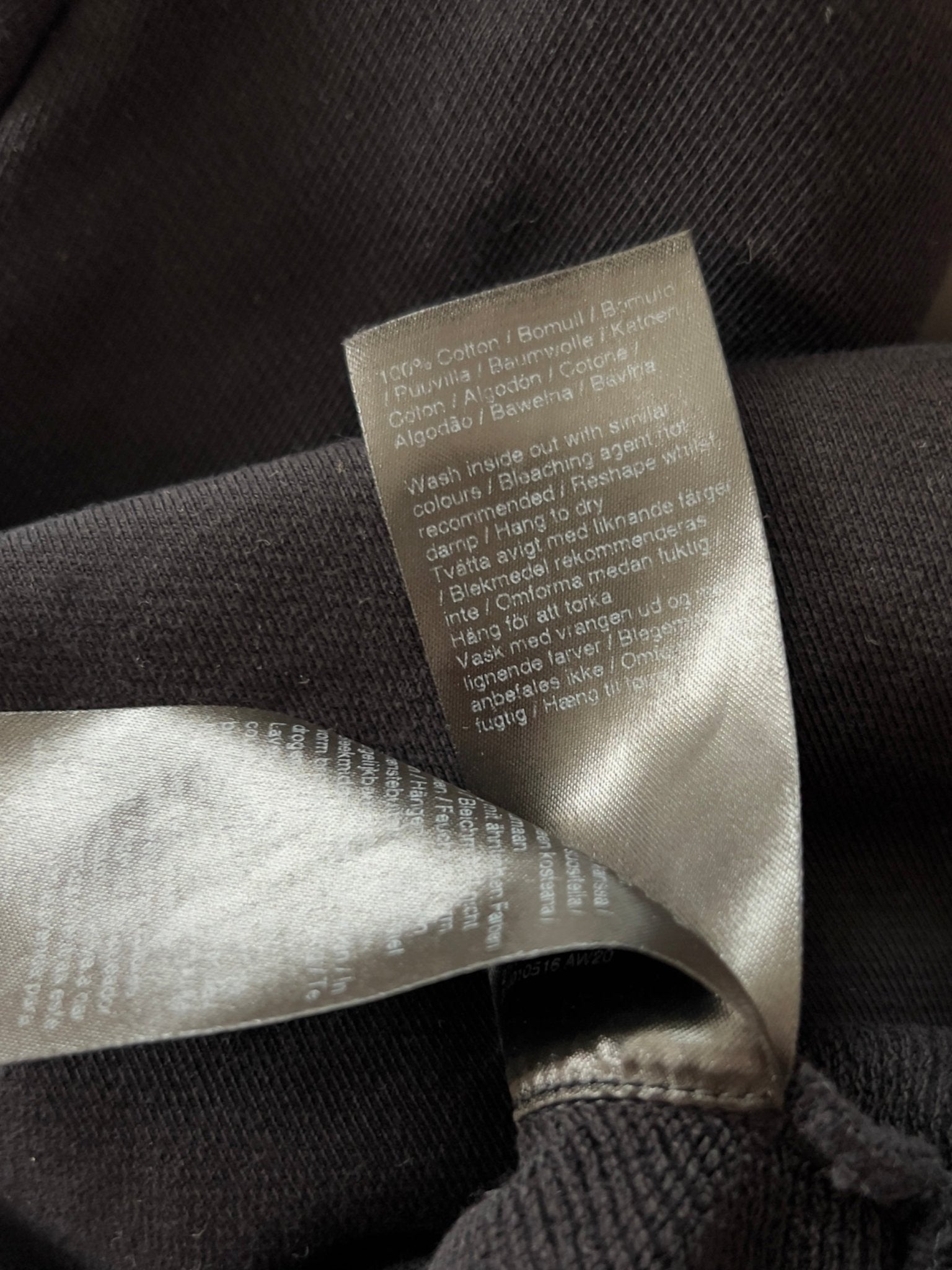 Preloved Filippa K puuvilla collegepusero, musta, S Siloa Secondhand – huollettu ja kuntotarkastettu