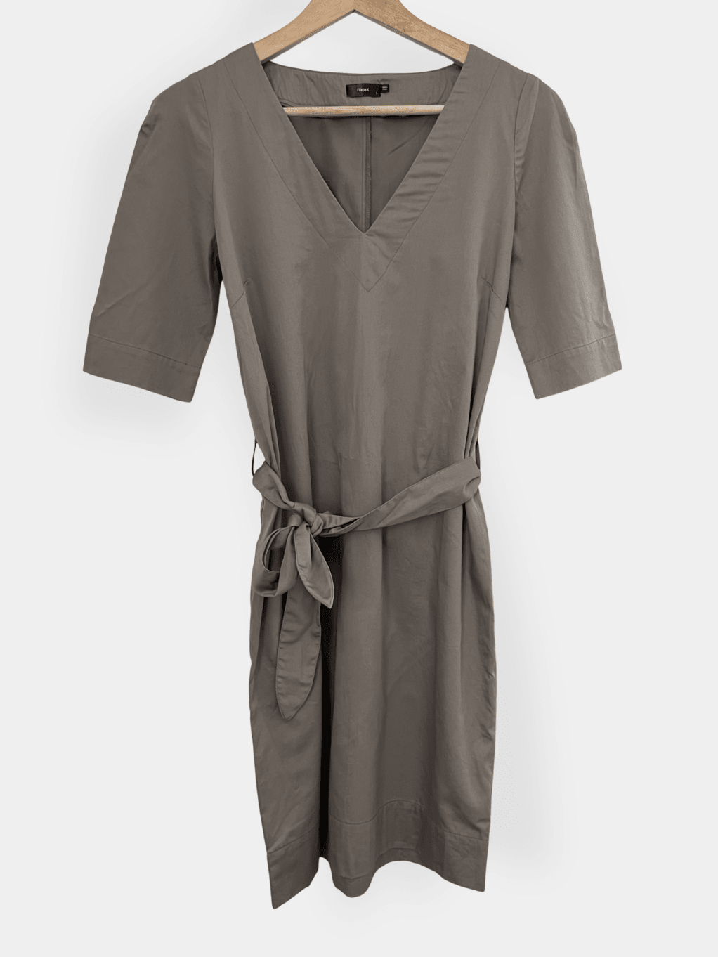 Preloved Filippa K puuvillamekko, harmaaruskea, S Siloa Secondhand – huollettu ja kuntotarkastettu