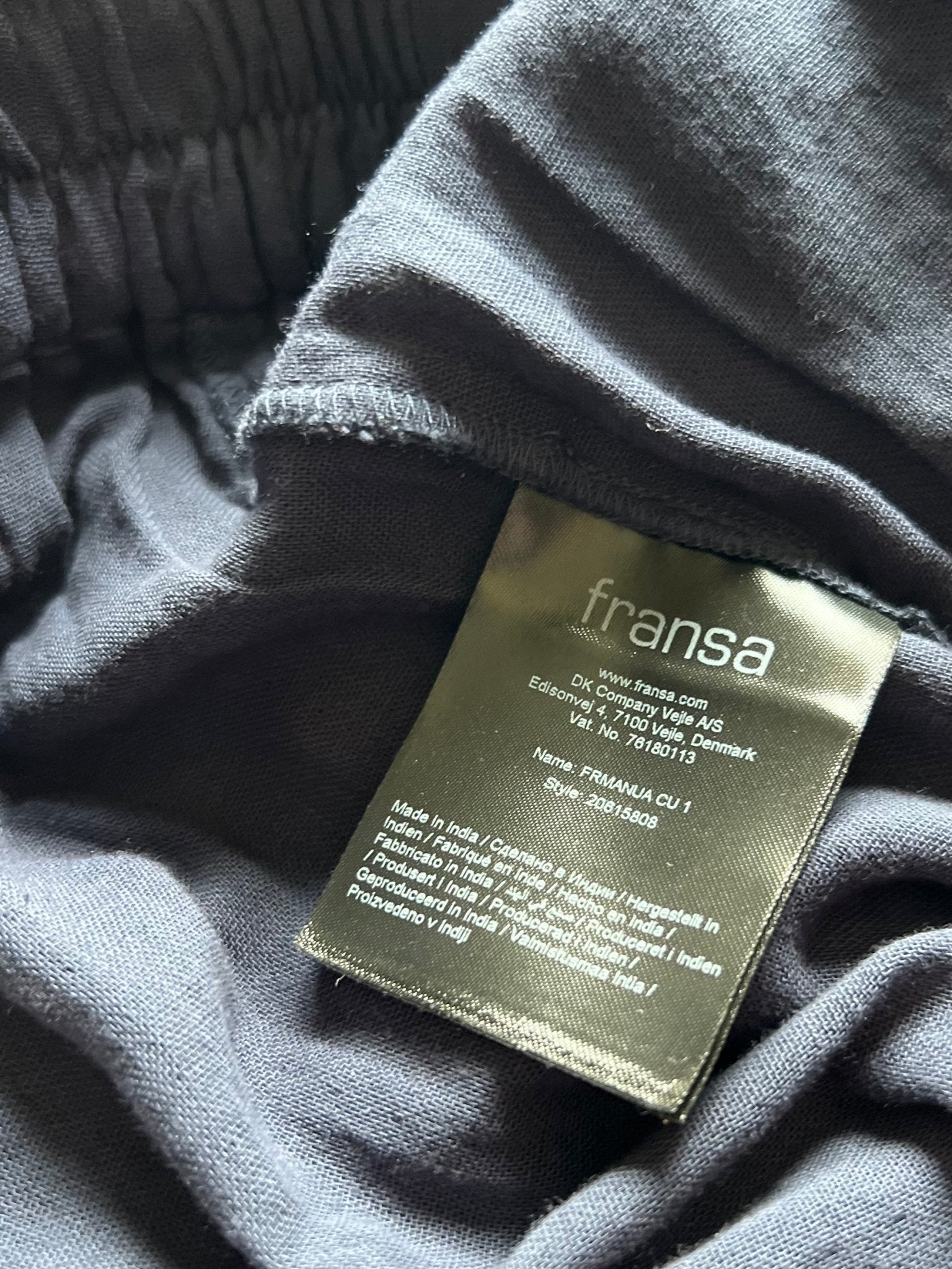 Preloved Fransa, 100 % puuvilla housut, tummansininen, koko S Siloa Secondhand – huollettu ja kuntotarkastettu