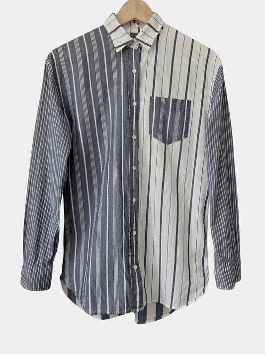Preloved Gant puuvillapaita, valkoinen/sininen, S Siloa Secondhand – huollettu ja kuntotarkastettu