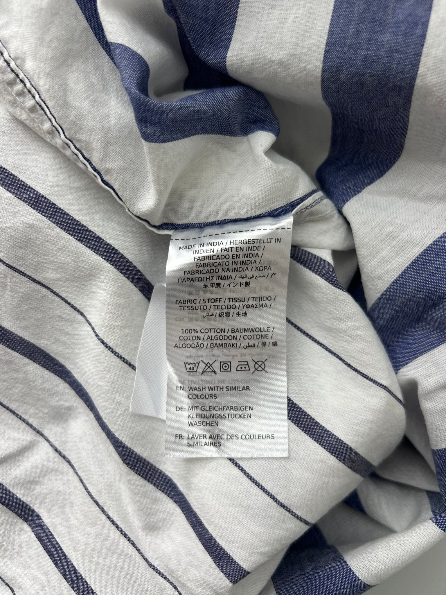 Preloved Gant puuvillapaita, valkoinen/sininen, S Siloa Secondhand – huollettu ja kuntotarkastettu