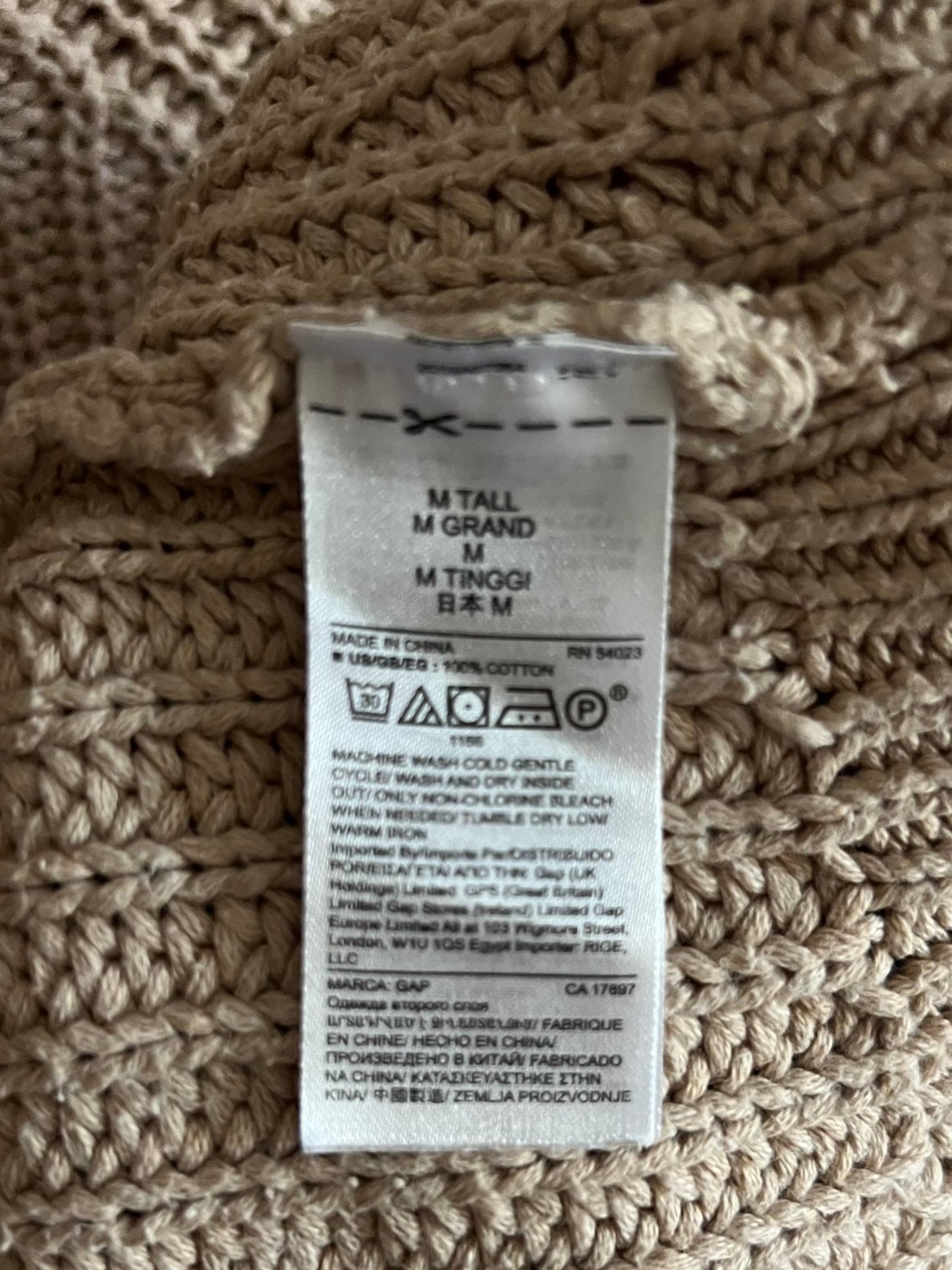 Preloved GAP 100% puuvilla neulepusero, beige, koko M Siloa Secondhand – huollettu ja kuntotarkastettu