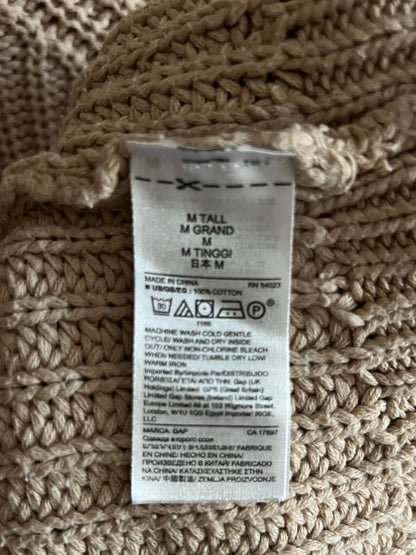Preloved GAP 100% puuvilla neulepusero, beige, koko M Siloa Secondhand – huollettu ja kuntotarkastettu