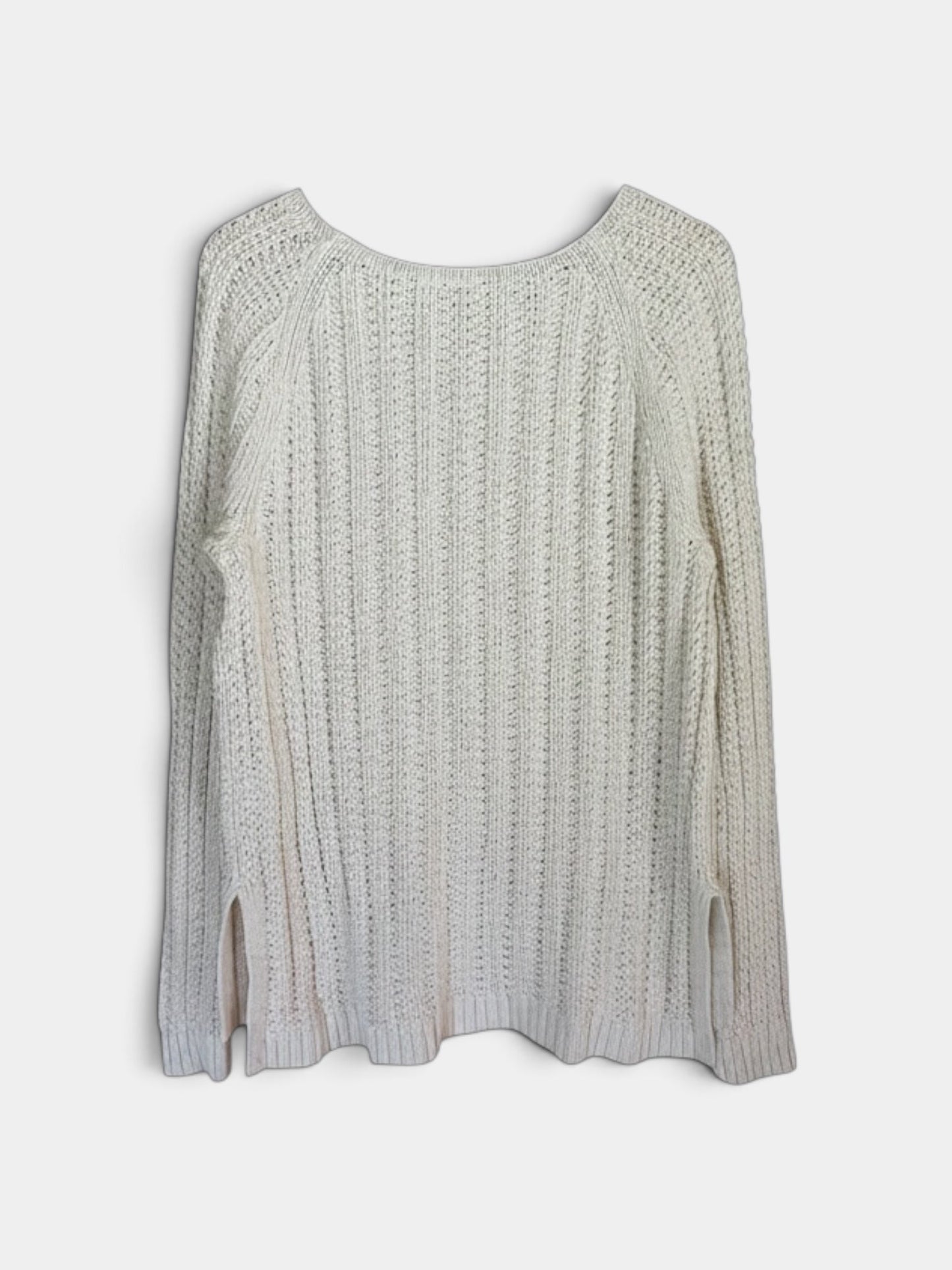 Preloved Gap puuvillaneule, beige-valkoinen, XL Siloa Secondhand – huollettu ja kuntotarkastettu