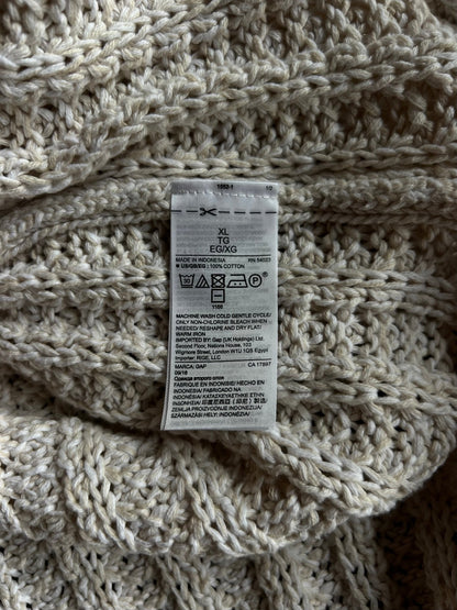 Preloved Gap puuvillaneule, beige-valkoinen, XL Siloa Secondhand – huollettu ja kuntotarkastettu