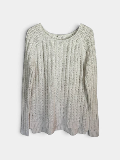 Preloved Gap puuvillaneule, beige-valkoinen, XL Siloa Secondhand – huollettu ja kuntotarkastettu