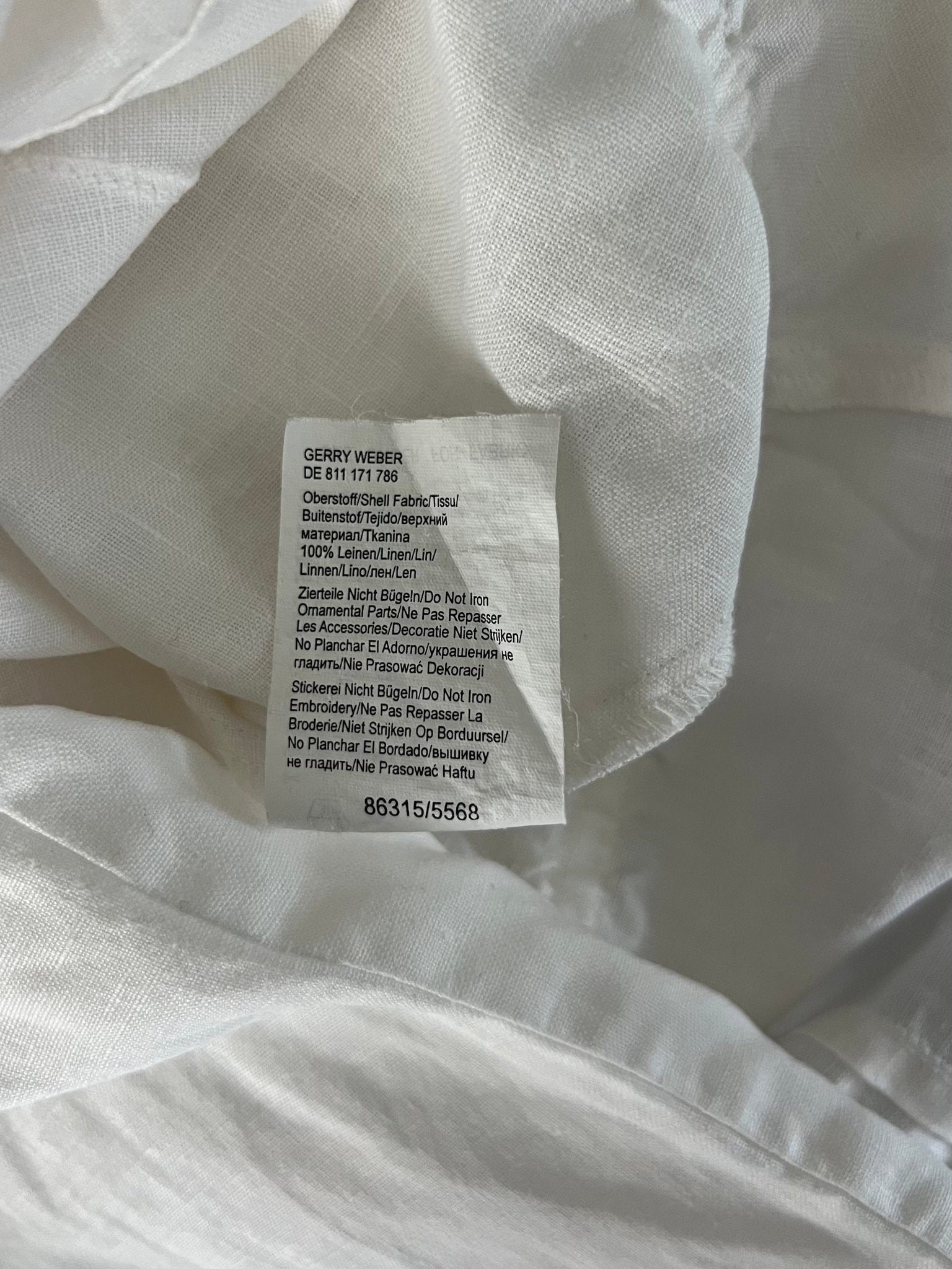 Preloved Gerry Weber pellavableiseri, valkoinen, XL Siloa Secondhand – huollettu ja kuntotarkastettu