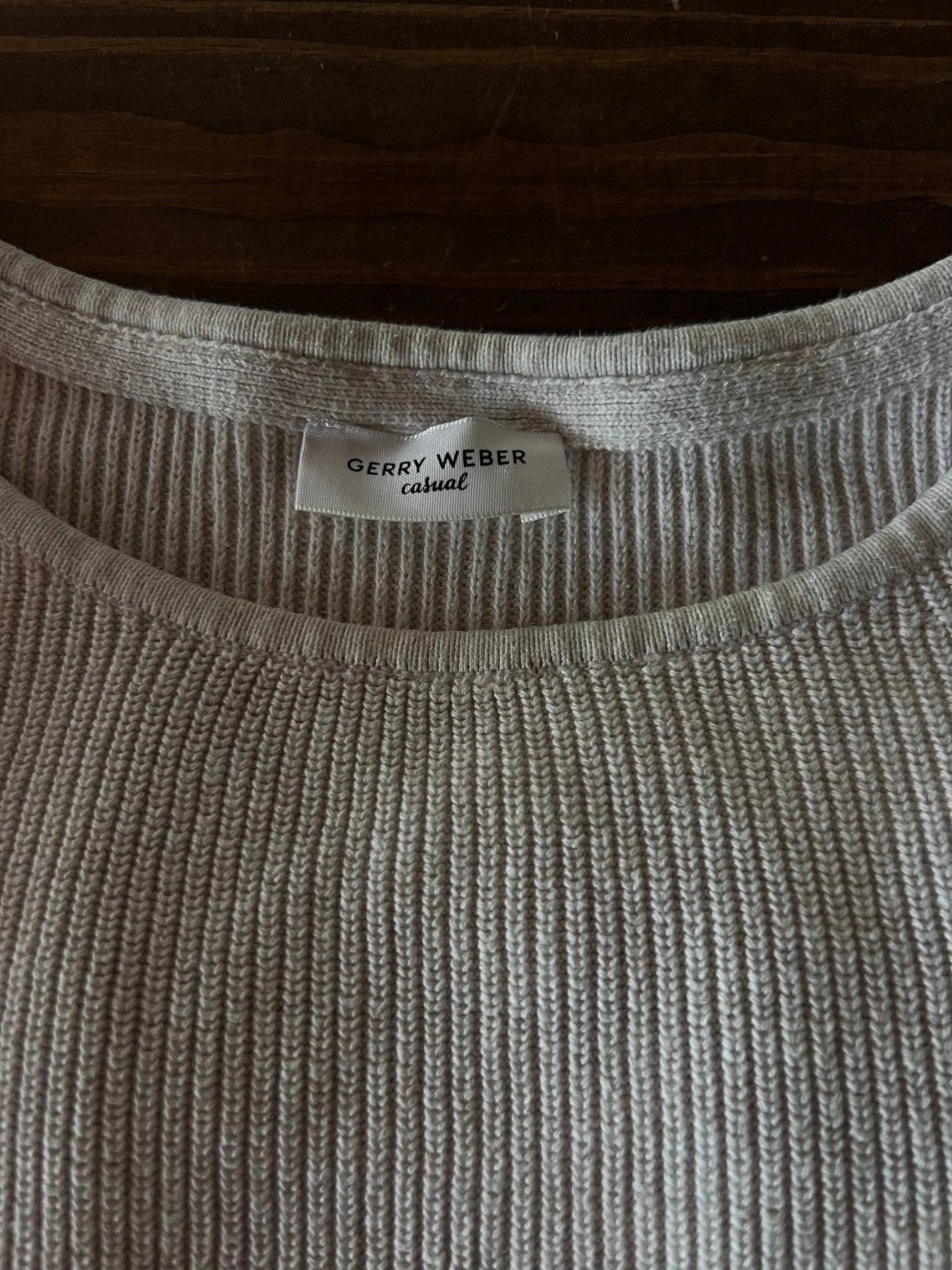 Preloved Gerry Weber puuvillaneule, luonnonvalkoinen, L Siloa Secondhand – huollettu ja kuntotarkastettu