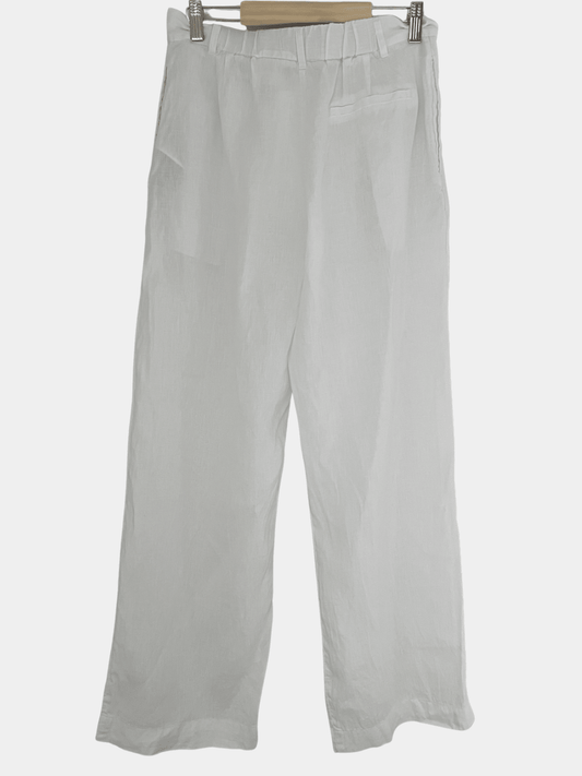 Preloved Gina Tricot Premium Quality pellavahousut, valkoinen, M Siloa Secondhand – huollettu ja kuntotarkastettu