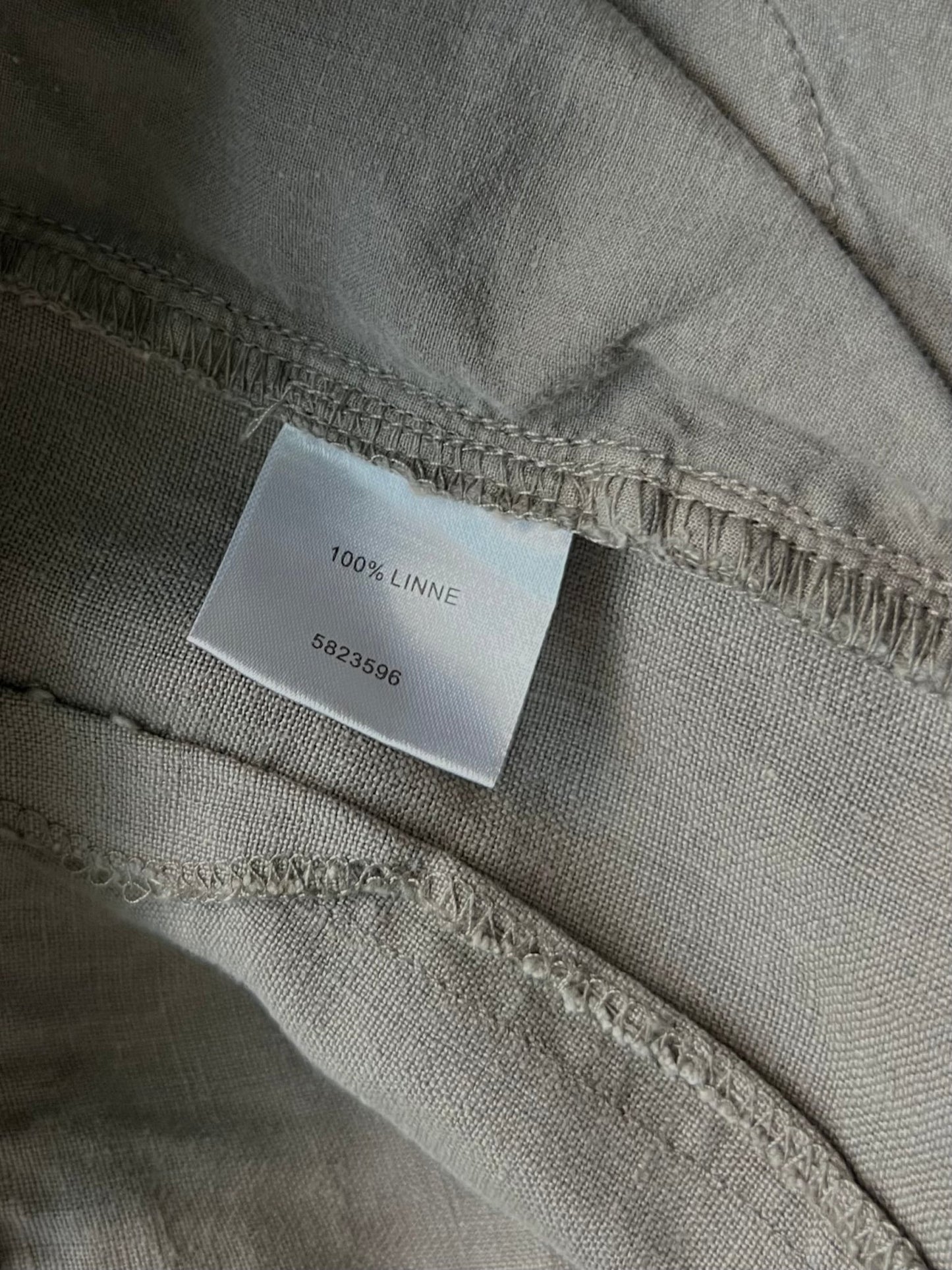 Preloved Isolde pellavahousut, harmaaruskea, L Siloa Secondhand – huollettu ja kuntotarkastettu
