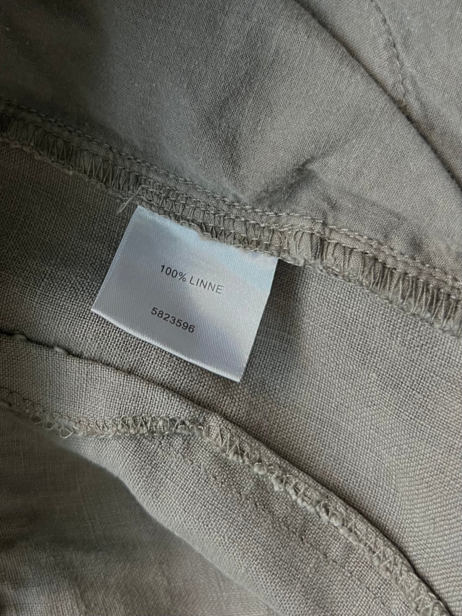 Preloved Isolde pellavahousut, harmaaruskea, L Siloa Secondhand – huollettu ja kuntotarkastettu