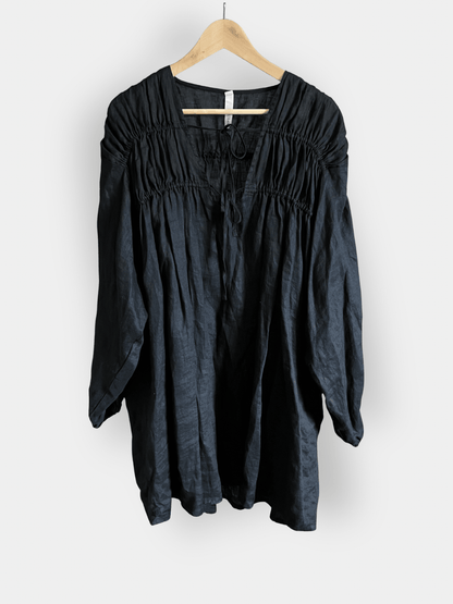 Preloved Kay/Day pellavamekko, musta, koko M Siloa Secondhand – huollettu ja kuntotarkastettu