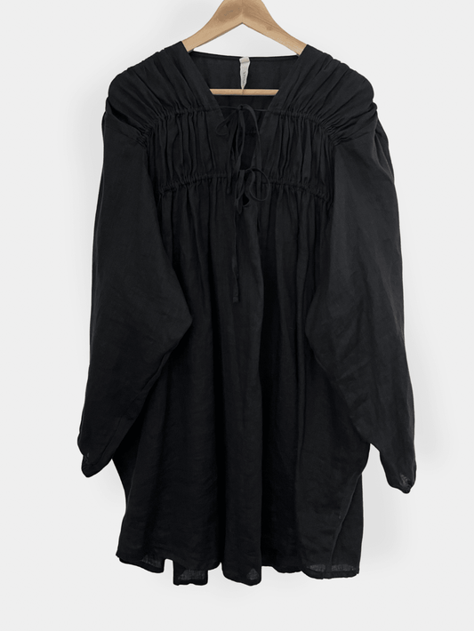 Preloved Kay/Day pellavamekko, musta, M Siloa Secondhand – huollettu ja kuntotarkastettu