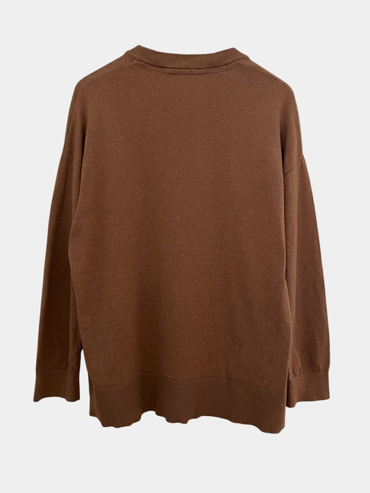 Preloved Lexington puuvilla-kashmir neule, konjakinruskea, M Siloa Secondhand – huollettu ja kuntotarkastettu