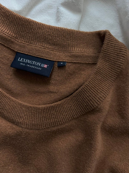 Preloved Lexington puuvilla-kashmir neule, konjakinruskea, M Siloa Secondhand – huollettu ja kuntotarkastettu
