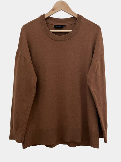 Preloved Lexington puuvilla-kashmir neule, konjakinruskea, M Siloa Secondhand – huollettu ja kuntotarkastettu