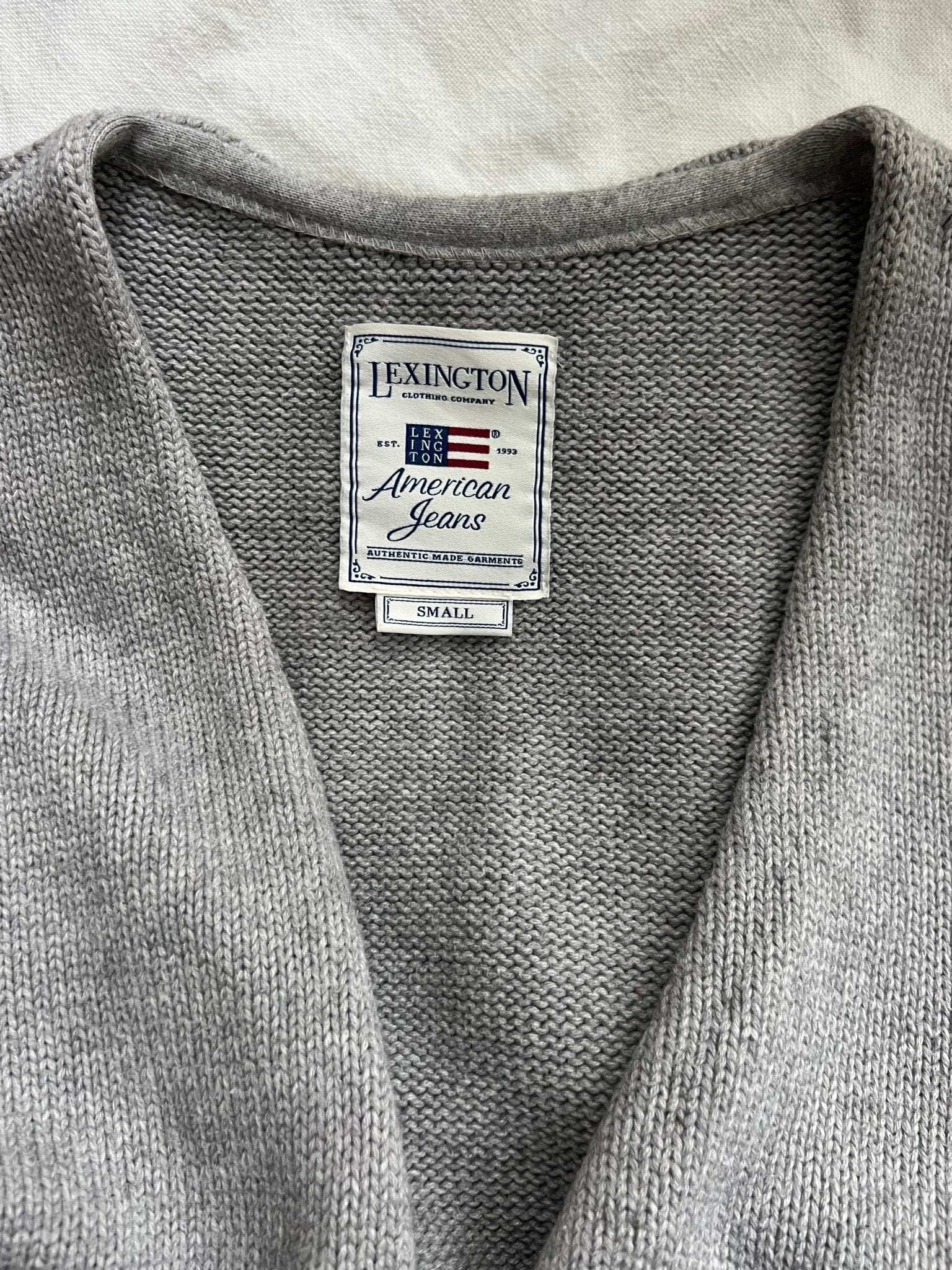 Preloved Lexington puuvilla-kashmir neuletakki, harmaa, S Siloa Secondhand – huollettu ja kuntotarkastettu