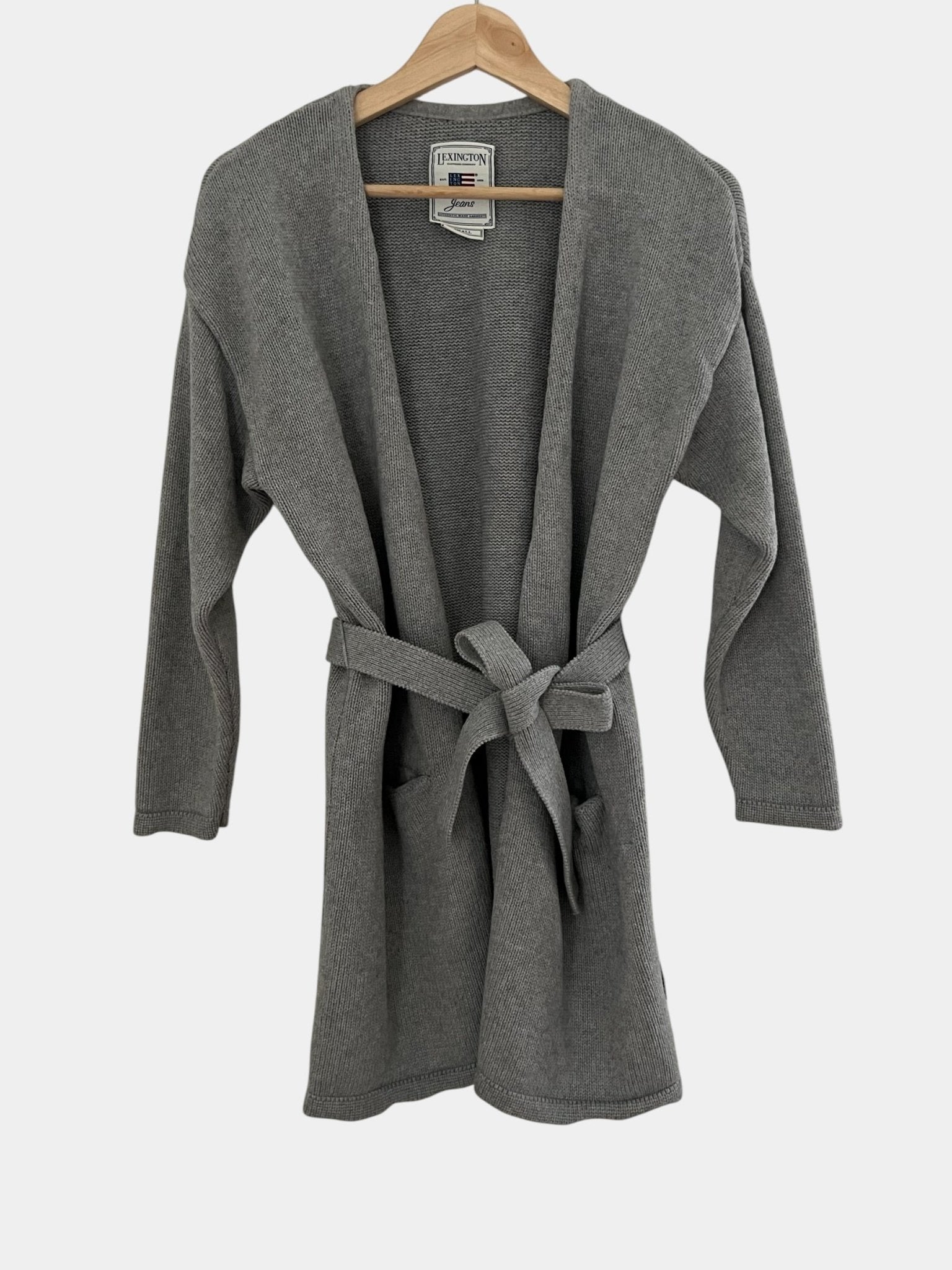 Preloved Lexington puuvilla-kashmir neuletakki, harmaa, S Siloa Secondhand – huollettu ja kuntotarkastettu