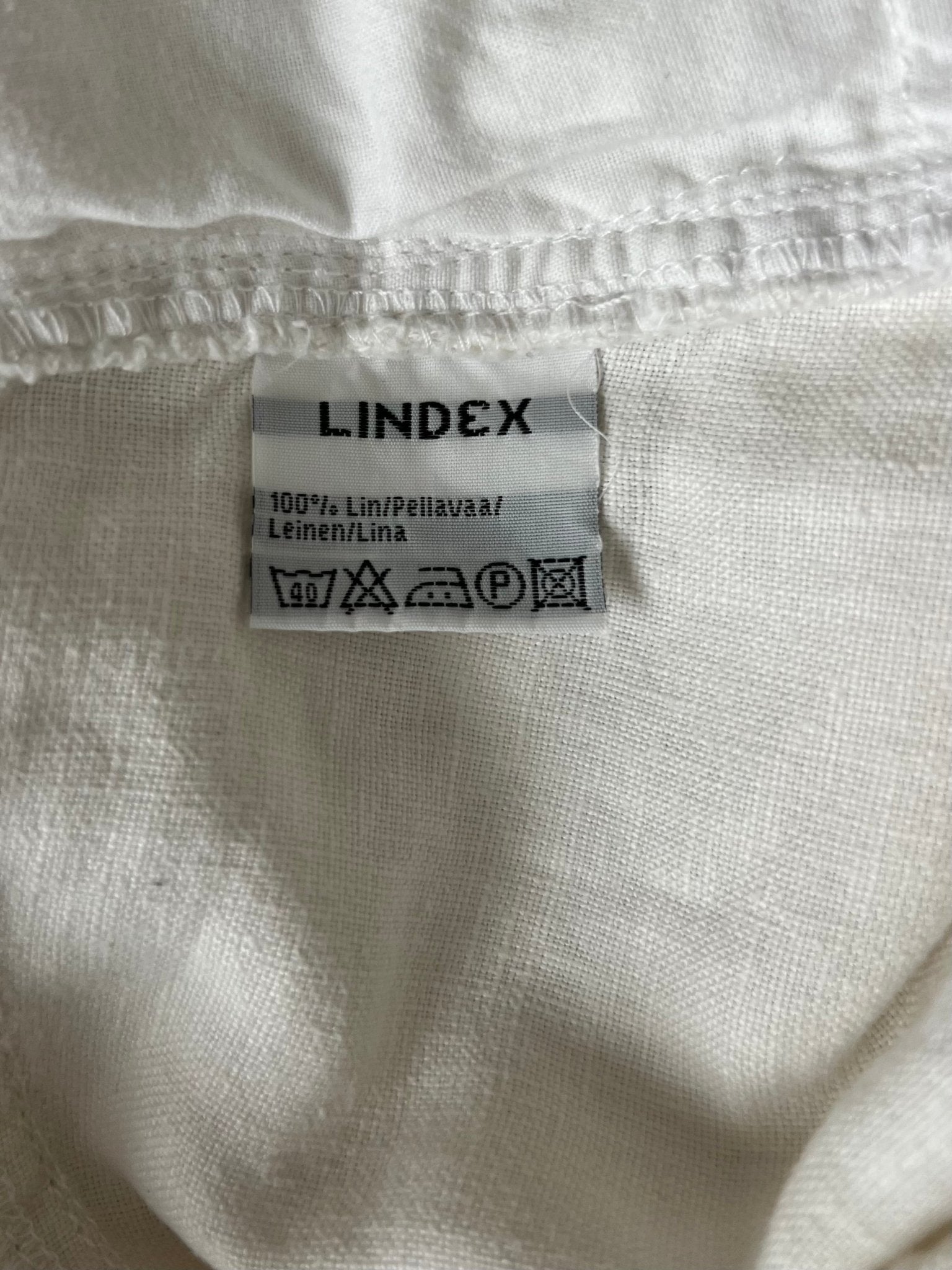 Preloved Lindex pellavahame, luonnonvalkoinen, S Siloa Secondhand – huollettu ja kuntotarkastettu