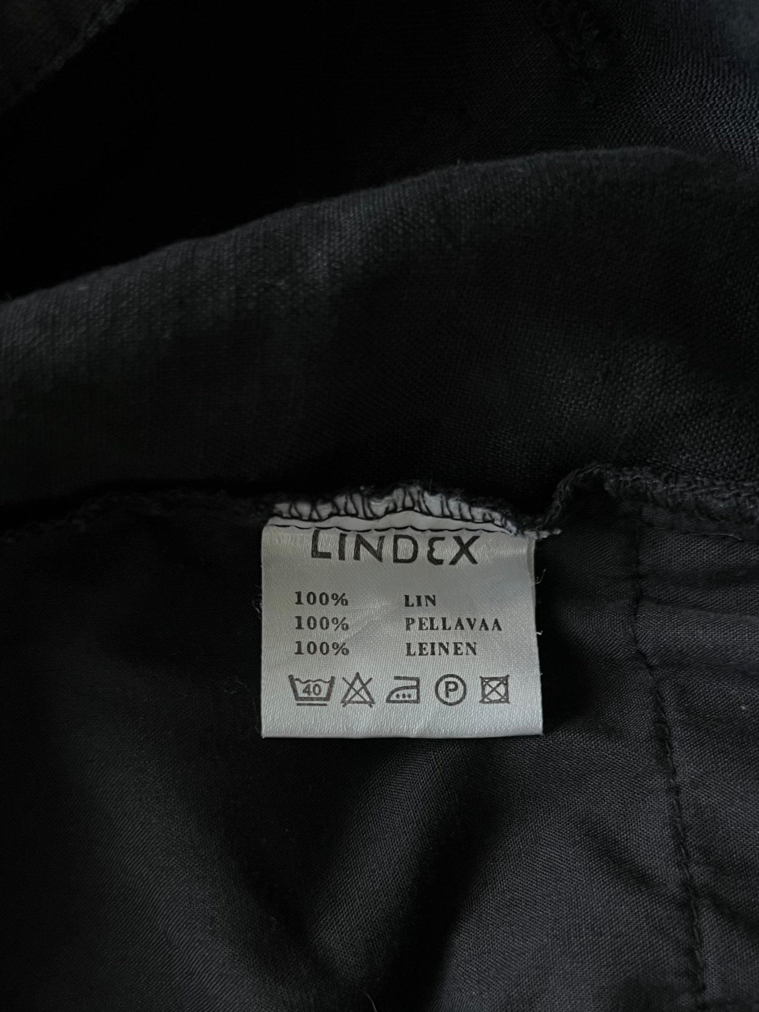 Preloved Lindex pellavahame, musta, XL Siloa Secondhand – huollettu ja kuntotarkastettu