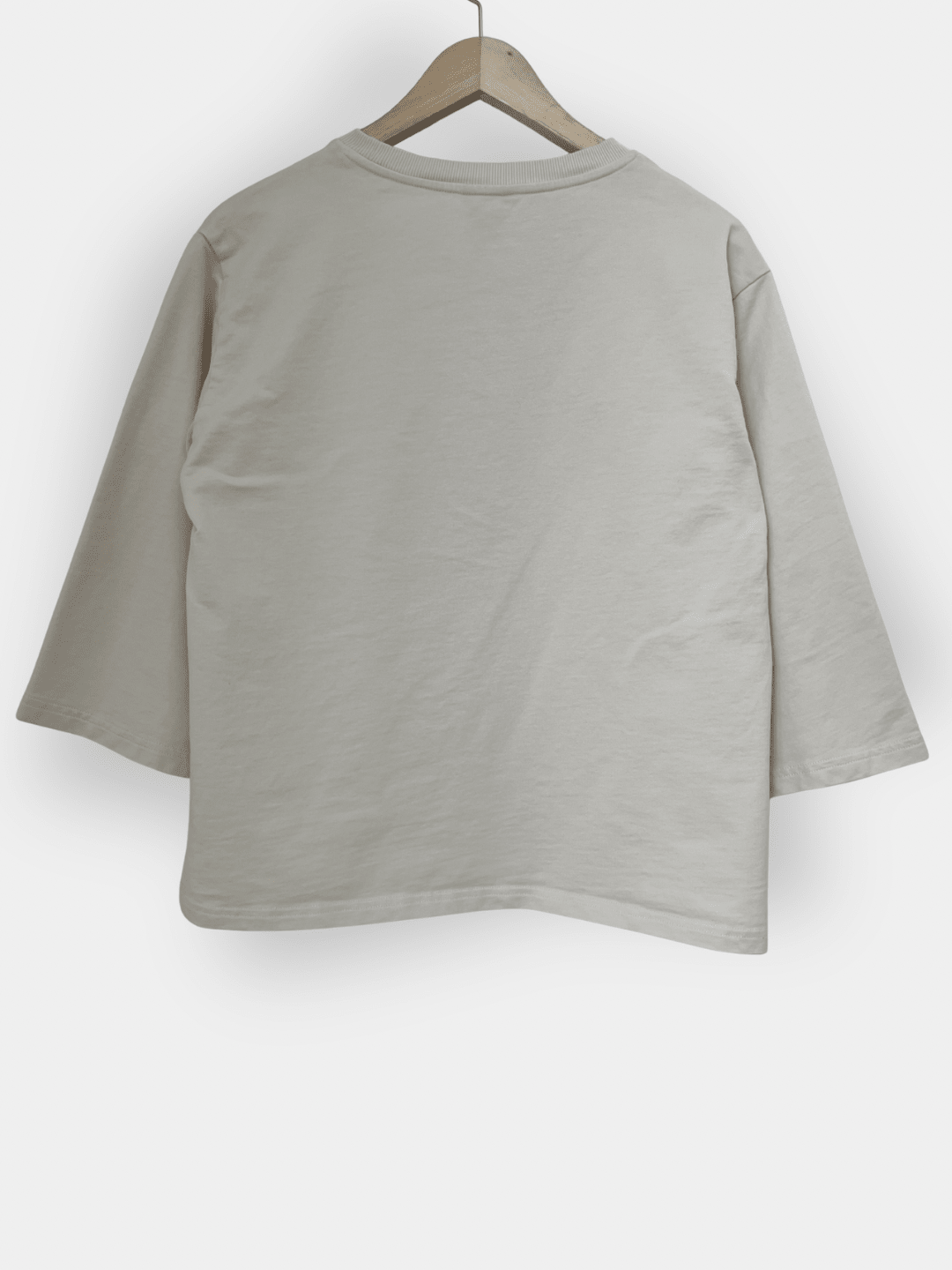 Preloved Lindex puuvilla collegepusero, vaalea beige, M Siloa Secondhand – huollettu ja kuntotarkastettu