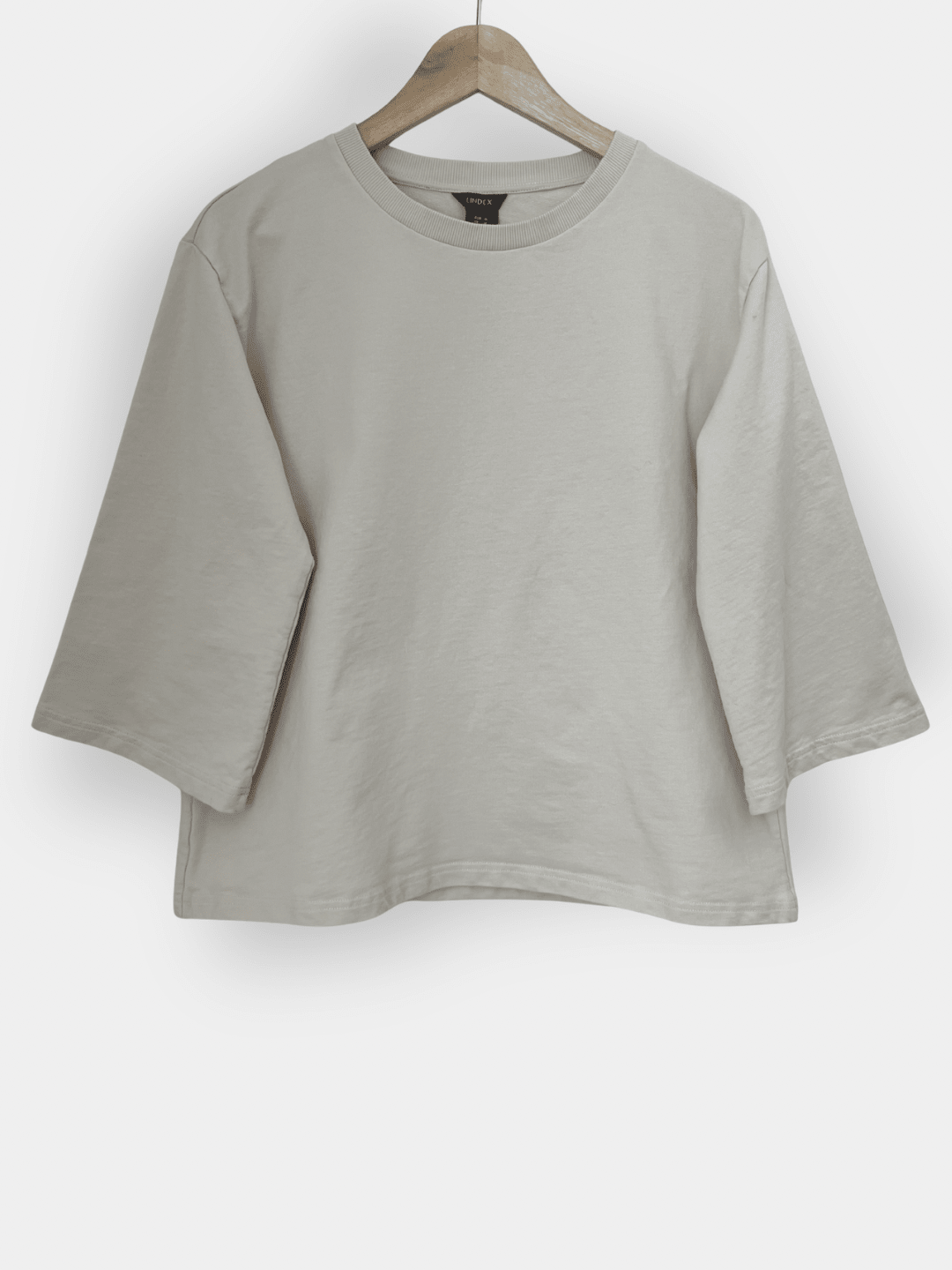 Preloved Lindex puuvilla collegepusero, vaalea beige, M Siloa Secondhand – huollettu ja kuntotarkastettu