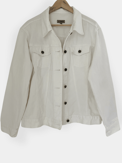 Preloved LINK puuvilla farkkutakki, valkoinen, XL Siloa Secondhand – huollettu ja kuntotarkastettu