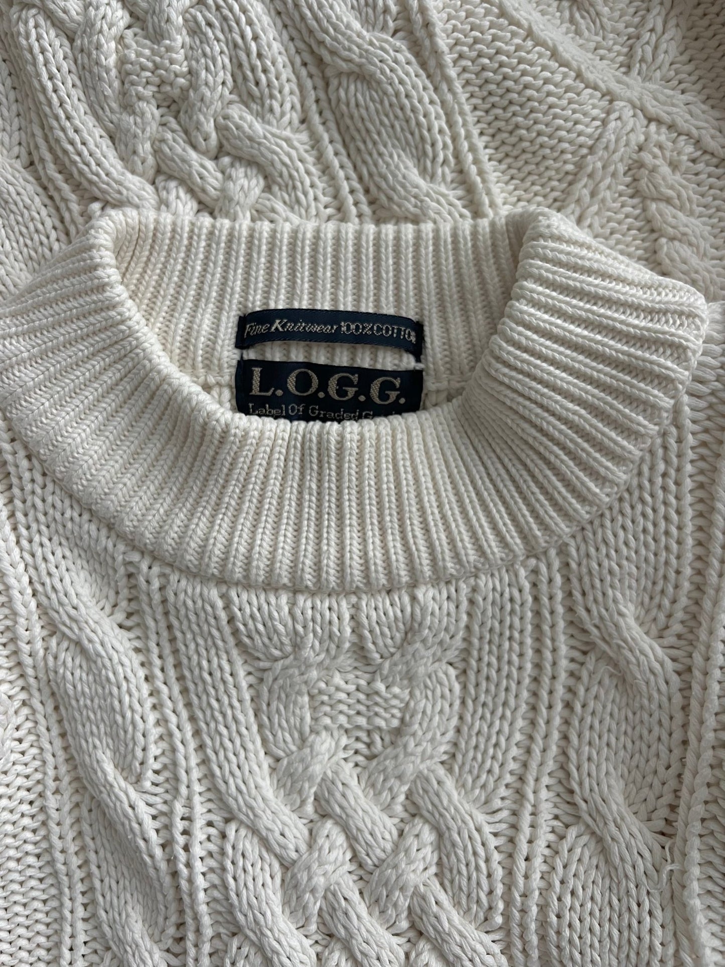 Preloved L.O.G.G. puuvillaneule, luonnonvalkoinen, L Siloa Secondhand – huollettu ja kuntotarkastettu