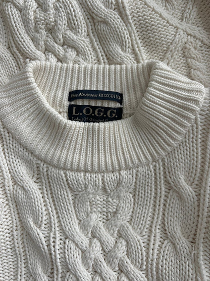 Preloved L.O.G.G. puuvillaneule, luonnonvalkoinen, L Siloa Secondhand – huollettu ja kuntotarkastettu
