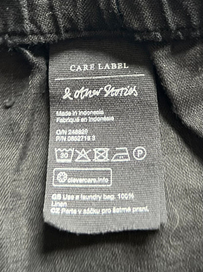 Preloved Los Angeles Atelier & Other Stories, 100 % pellava housut, musta, koko 34 Siloa Secondhand – huollettu ja kuntotarkastettu