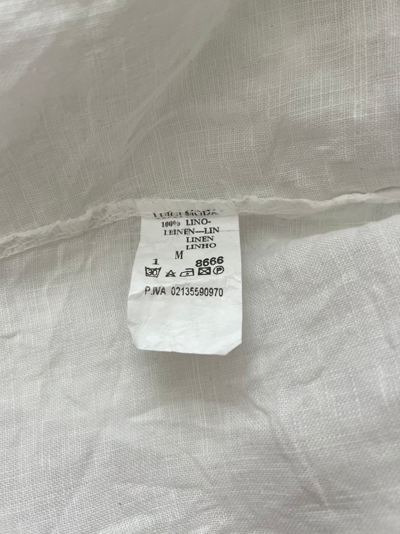 Preloved Luigi Moda pellavahame, valkoinen, M Siloa Secondhand – huollettu ja kuntotarkastettu